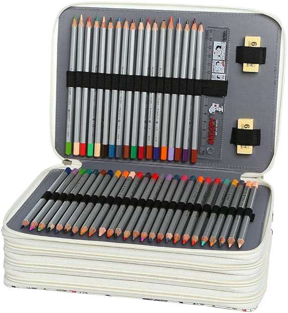 Lbxgap 200 Slots Colored Pencil Case Organizer, 4-Layer Zipper Pencil Bag with Handle, Large Capacity Portable Art Supply Organizer for Watercolor Pencils, Gel Pens for Artist - Image 3