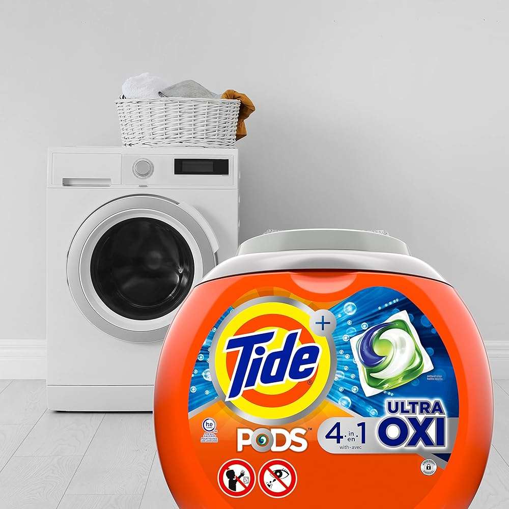 Tide PODS Liquid Laundry Detergent Soap Pacs, 4-in-1 Ultra Oxi, HE Compatible, 3 Bag Value Pack, 75 Count - Image 10