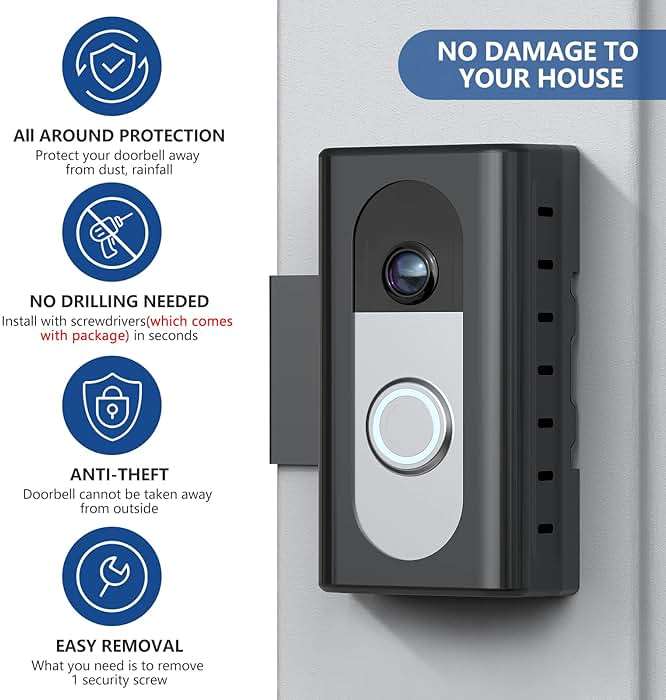 KIMILAR Anti-Theft Video Doorbell Mount Compatible with Ring/Blink Wireless Video Doorbell, Adjustable Mounting Bracket Accessories for Houses, Apartments, Businesses, Not for Blink 2nd Gen - Image 4