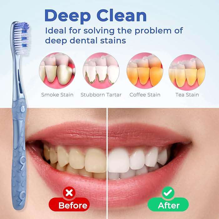 Oralphi Medium Toothbrushes for Adults, Whitening Toothbrush with Spiral Medium Bristles for Smoke Tea Coffee Stain, Deep Plaque Removal, Rounded Bristle Tips for Gentle Cleaning - Image 2
