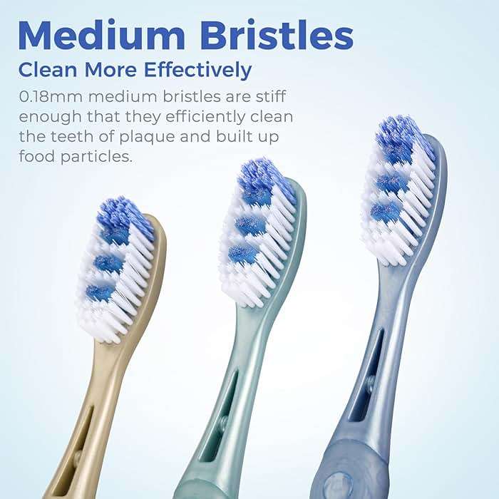 Oralphi Medium Toothbrushes for Adults, Whitening Toothbrush with Spiral Medium Bristles for Smoke Tea Coffee Stain, Deep Plaque Removal, Rounded Bristle Tips for Gentle Cleaning - Image 4