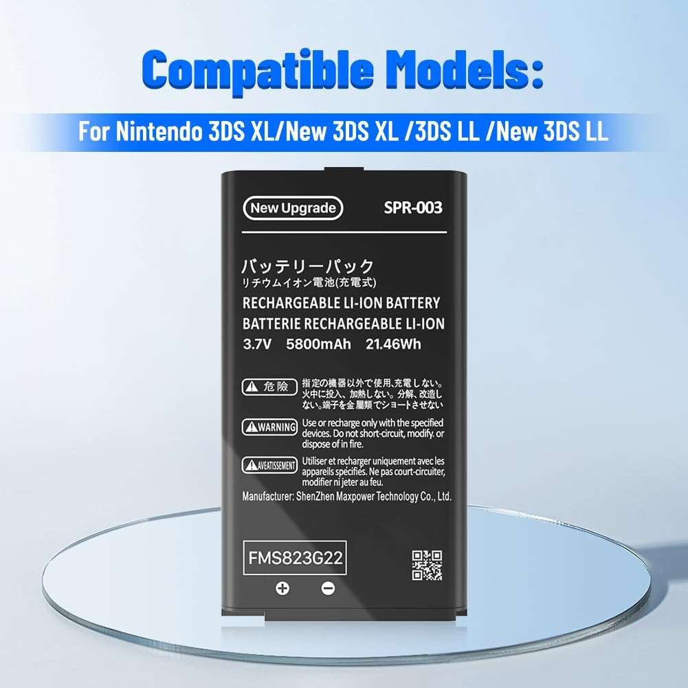 SHENMZ SPR-003 Battery for Nintendo 3DS XL New 3DS XL LL Game Console, (2026 New Version) Ultra High Capacity 5800mAh Li-ion Replacement Battery for Nintendo Switch Game Console SPR-003 Battery - Image 2