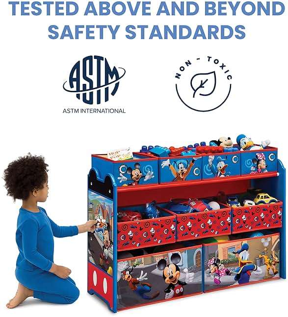 Disney Mickey Mouse Deluxe 9 Bin Design and Store Toy Organizer by Delta Children, Greenguard Gold Certified - Image 5