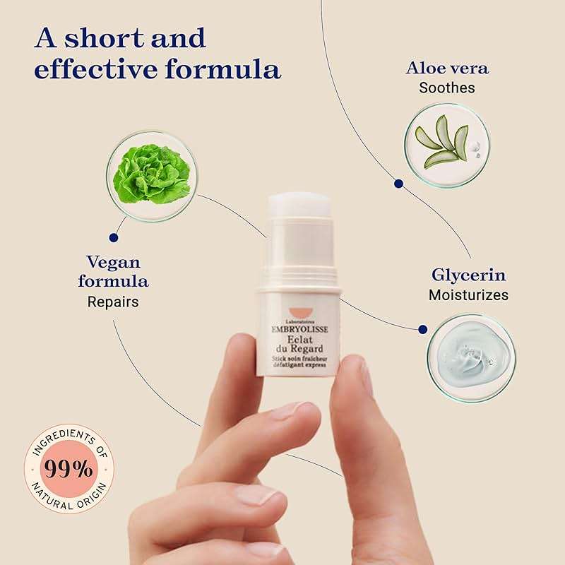 Embryolisse Radiant Eye Stick for Dark Circles & Puffiness, Cooling Under Eye Makeup Primer with Aloe Vera, Vegan, Fragrance-Free, 0.15 Fl Oz - Image 5