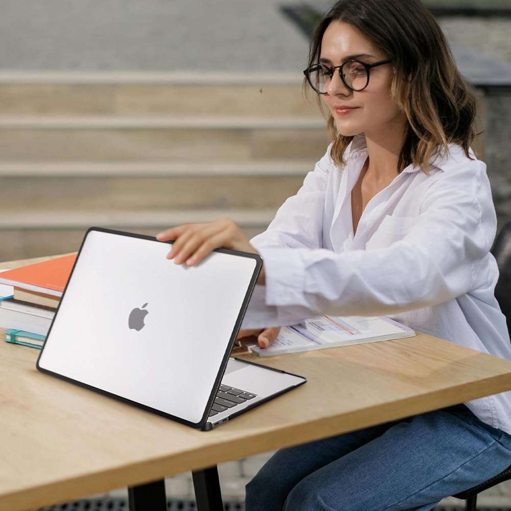 BlueSwan Anti-Cracking Case for MacBook Air 13 inch, M1 Chip 2020-2018 Model A2337 A2179 A1932, Drop Protection Soft TPU Bumper PC Base for Air 13.3 inch, Frosted Clear - Image 2