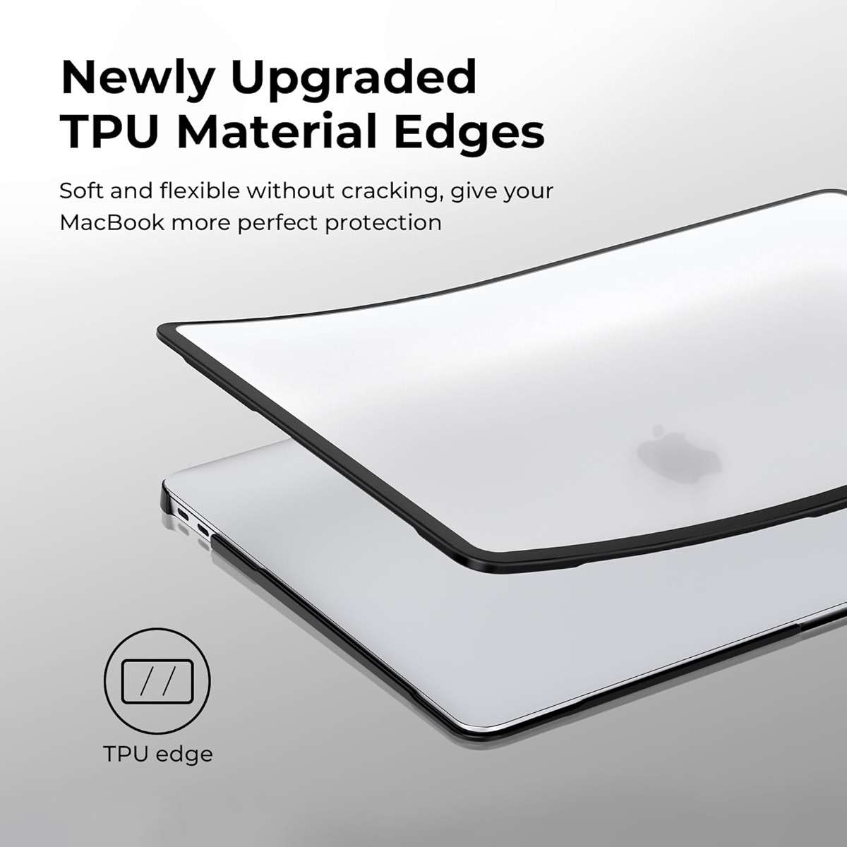 BlueSwan Anti-Cracking Case for MacBook Air 13 inch, M1 Chip 2020-2018 Model A2337 A2179 A1932, Drop Protection Soft TPU Bumper PC Base for Air 13.3 inch, Frosted Clear - Image 3
