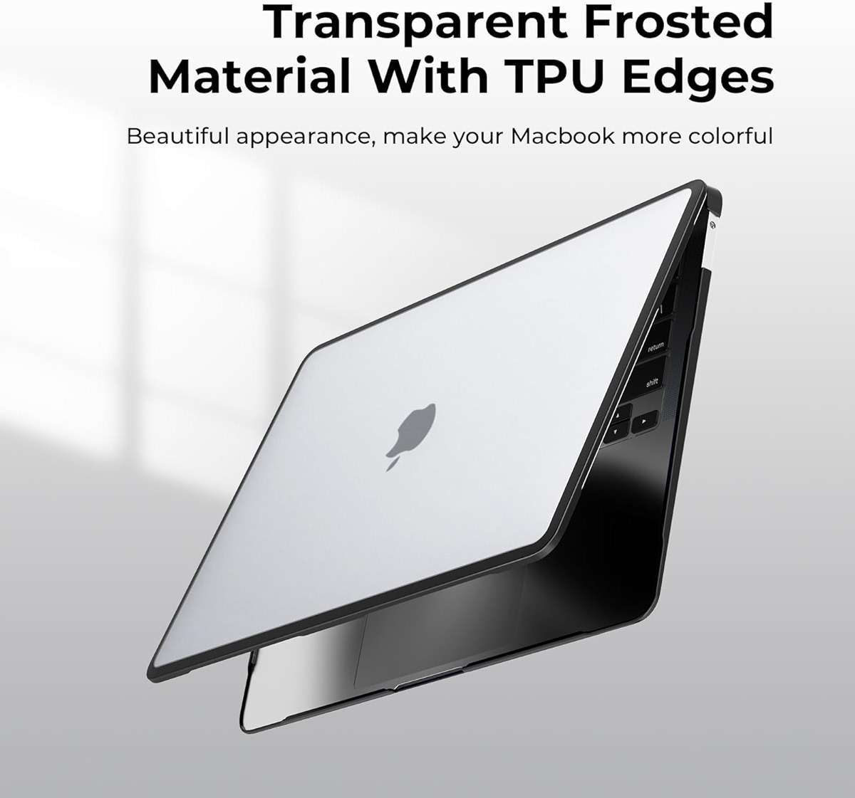 BlueSwan Anti-Cracking Case for MacBook Air 13 inch, M1 Chip 2020-2018 Model A2337 A2179 A1932, Drop Protection Soft TPU Bumper PC Base for Air 13.3 inch, Frosted Clear - Image 4