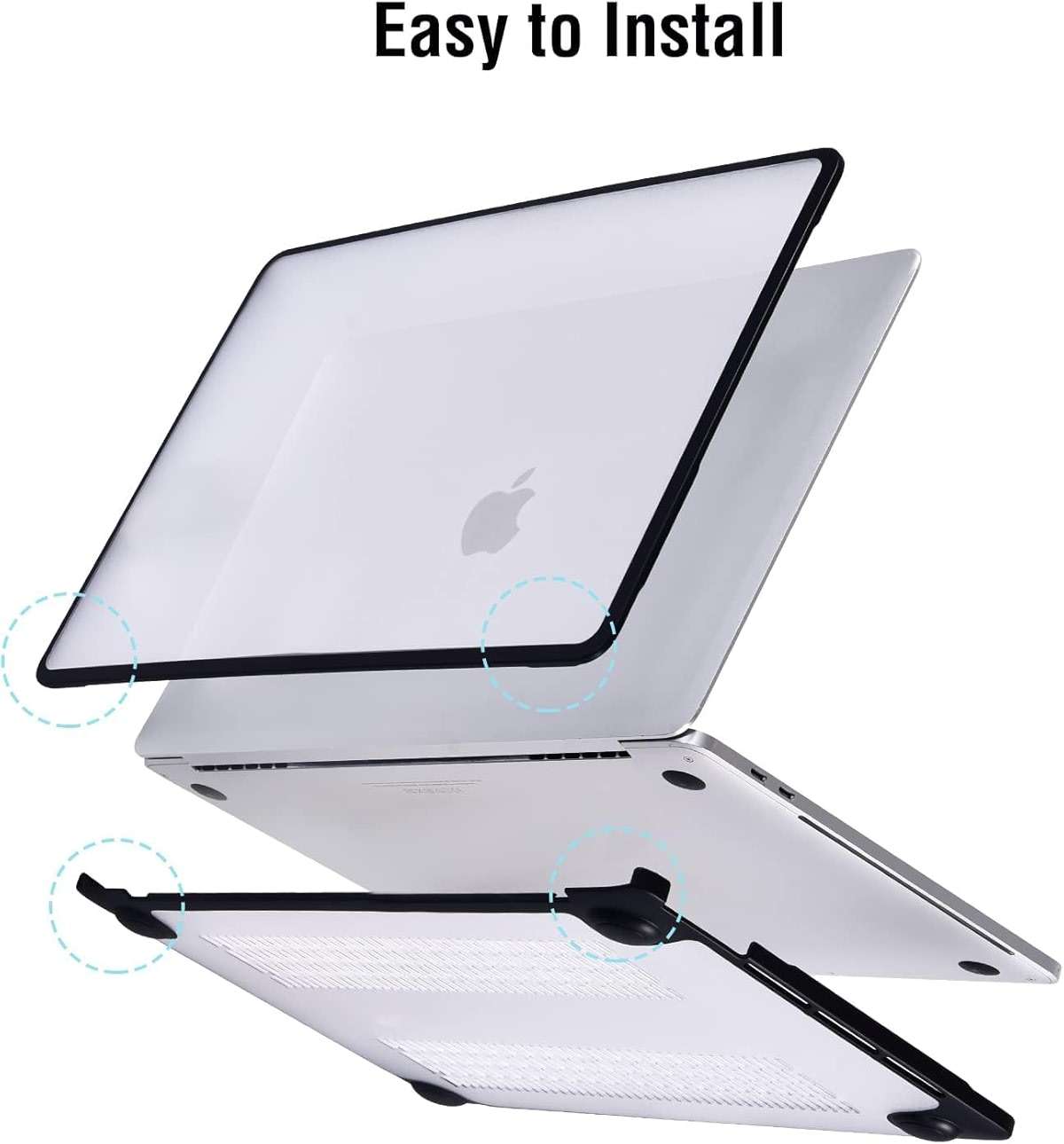 BlueSwan Anti-Cracking Case for MacBook Air 13 inch, M1 Chip 2020-2018 Model A2337 A2179 A1932, Drop Protection Soft TPU Bumper PC Base for Air 13.3 inch, Frosted Clear - Image 9