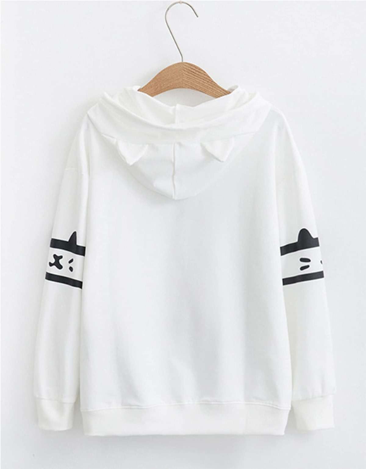 KPOP Teen Girls Cat Hoodie Cute Cat Ear Top Sweatshirt - Image 3