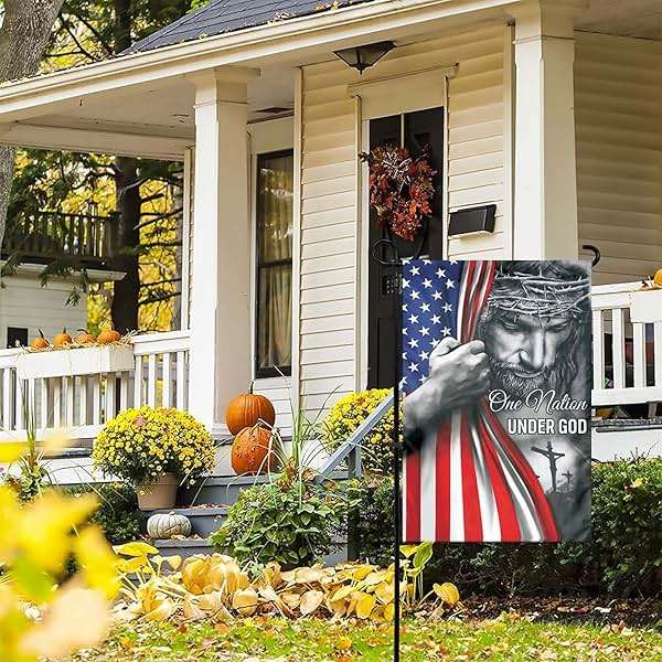 One Nation Under God Garden Flag - Christian - Jesus - USA Double Side Garden Flags House Yard Decor 12x18in - Image 7