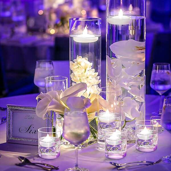 Honoson 36 Pack 1.6" Flameless Led Floating Candles Waterproof Tealights Battery Operated Flickering Floating Candles for Wedding Centerpieces Pool Bath Party Anniversary Spa Home Decor(White Light) - Image 4