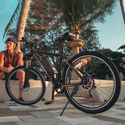 Jasion EB5 Electric Bike for Adults with Peak 1000W Brushless Motor, 40Miles 20MPH Commuting Electric Mountain Bike with 500Wh Removable Battery, 7-Speed, 26" Tires and Front Fork Suspension - Image 9