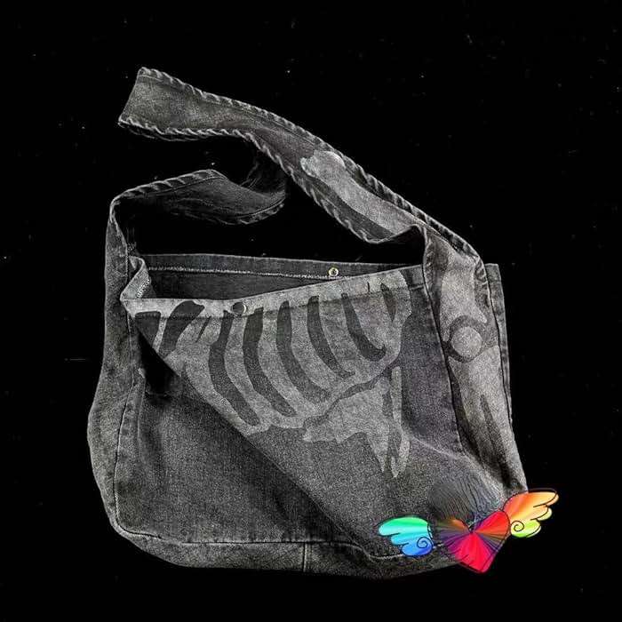 Goth Aesthetic Messenger Bag Gothic Purse Grunge Fairy Clothes Y2k Fashion Skull Bag - Image 5
