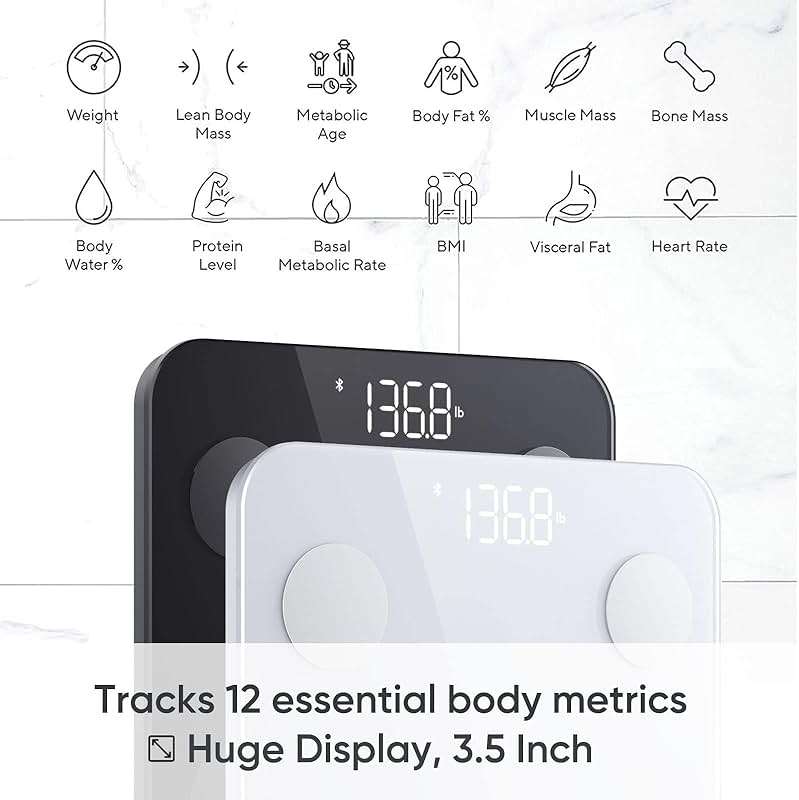 Wyze Scale S, Scale for Body Weight, Digital Bathroom Scale for Body Fat, BMI, Muscle, Heart Rate, Body Composition Analyzer with App, Batteries Included, Bluetooth, 400 lb, Black - Image 2