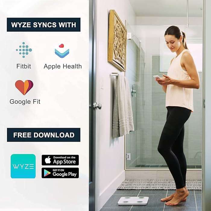 Wyze Scale S, Scale for Body Weight, Digital Bathroom Scale for Body Fat, BMI, Muscle, Heart Rate, Body Composition Analyzer with App, Batteries Included, Bluetooth, 400 lb, Black - Image 4