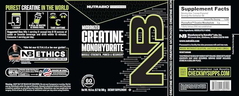 NutraBio Pure Micronized Creatine Monohydrate Powder Supplement, Unflavored, (300 g) - Supports Bulk Muscle Energy, Recovery, and Strength - HPLC Tested Creatine Powder Supplement for Men and Women - Image 5