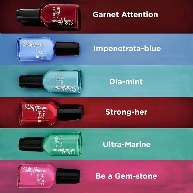 Sally Hansen Hard as Nails, Garnet Attention, Long Lasting, Chip Resistant, Opaque, Shiny Red Nail Polish - Image 4