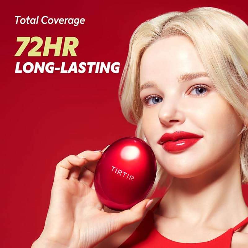 TIRTIR Mask Fit Red Cushion Foundation | Full coverage, Weightless, Skin fit, Satin Glow Finish, Korean Makeup BB Foundation, beauty, Tattoo cover up, Buildable (#17C Porcelain, 0.63 Fl Oz) - Image 6