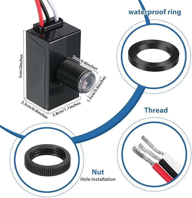 Flutesan 6 Packs Dusk to Dawn Sensor for Outdoor Lighting 100-277V Photoelectric Switch Photocell Light Sensor for Most Outdoor Lighting Fixtures - Image 2