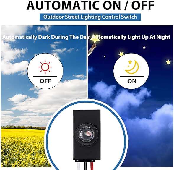 Flutesan 6 Packs Dusk to Dawn Sensor for Outdoor Lighting 100-277V Photoelectric Switch Photocell Light Sensor for Most Outdoor Lighting Fixtures - Image 3