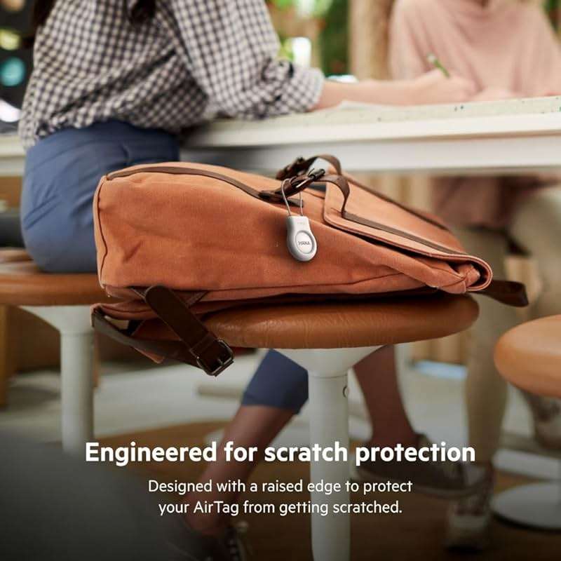 Belkin Apple AirTag Secure Holder With Wire Cable - AirTag Holder - Lock & Protect Air Tags In Durable Scratch Resistant Case - Protective AirTag Keychain Accessory For Keys, Luggage & More – White - Image 3
