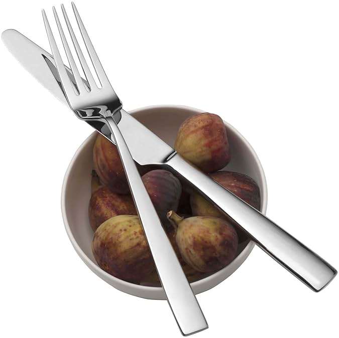 Mikasa Everett 18/10 Stainless Steel Flatware Set, 101-Piece Service for 12, Silverware Set with Slim Square-Cut Handles, Dishwasher Safe Cutlery Set - Image 5