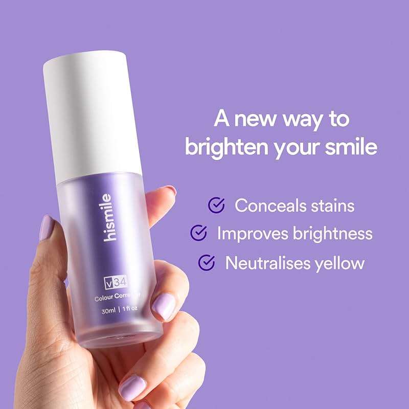 Hismile v34 Colour Corrector, Tooth Stain Concealer, Teeth Whitening Booster, Purple Toothpaste, Color Correcting Technology, V34, Tooth Colour Corrector - Image 3
