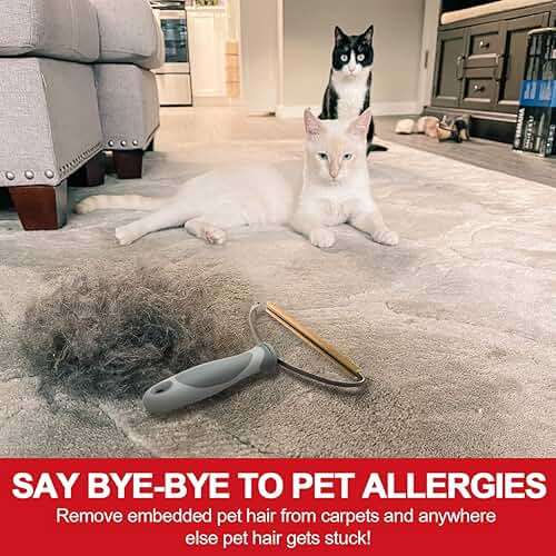 Pet Hair Remover, Dog Cat Hair Remover, Lint Cleaner Pro, Fur Removal Tool, Portable Carpet Scraper, Clothes Fuzz Rollers Hairball Shaver Brush for Carpets, Car Mat, Couch, Pet Bed, Furniture & Rug - Image 2