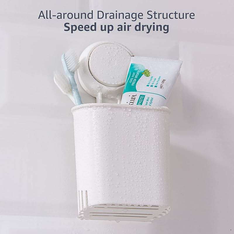 TAILI Suction Shower Grab Bar + Toothbrush Holder Bathroom Safety Handle Bathroom Organizer No Drilling and Removable Suction Mounted - Image 4