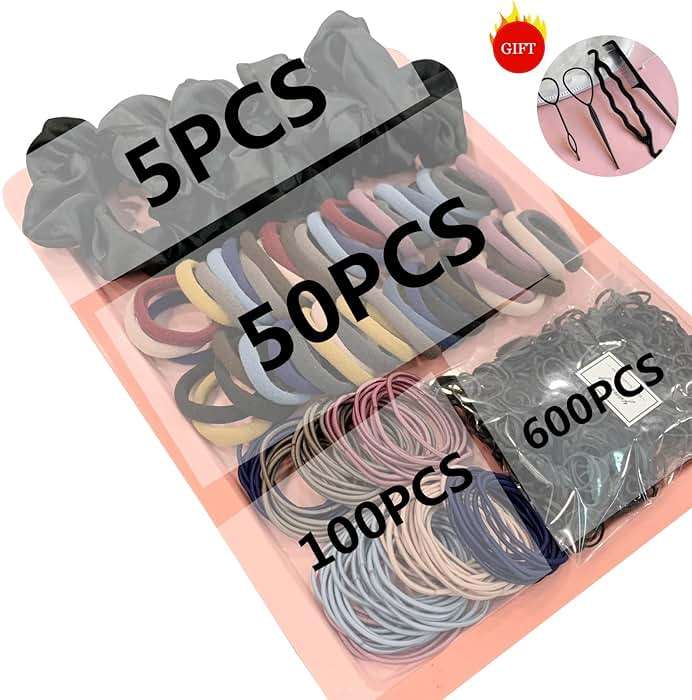YANRONG 755PCS Hair Accessories for Woman Set Seamless Ponytail Holders Variety Hair Scrunchies Hair Bands Scrunchy Hair Ties For Thick and Curly (Mix) - Image 4
