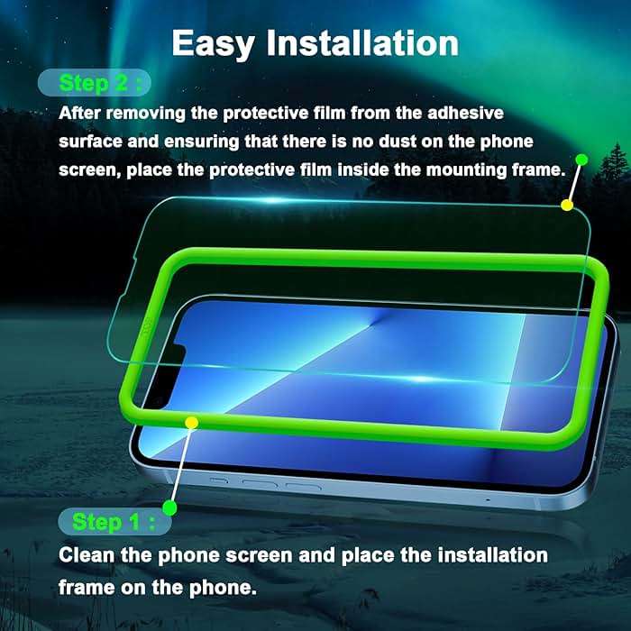 JESOHO Blue Light Screen Protector for iPhone 13 Pro Max & iPhone 14 Plus (6.7''), Eye Protection Tempered Glass Film, Scratch-Resistant, No Bubble with Easy Installation Kit, 2 Pack - Image 7