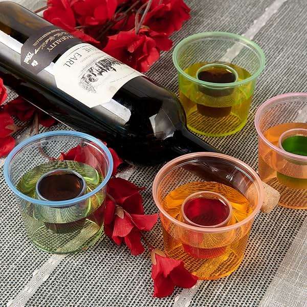 JOLLY CHEF 100 Disposable Bomber Cups Color Plastic Bomber Shot Glasses Highly Durable and Reusable Shot Cups Perfect for Shots for Wedding, Valentine's Day - Image 5