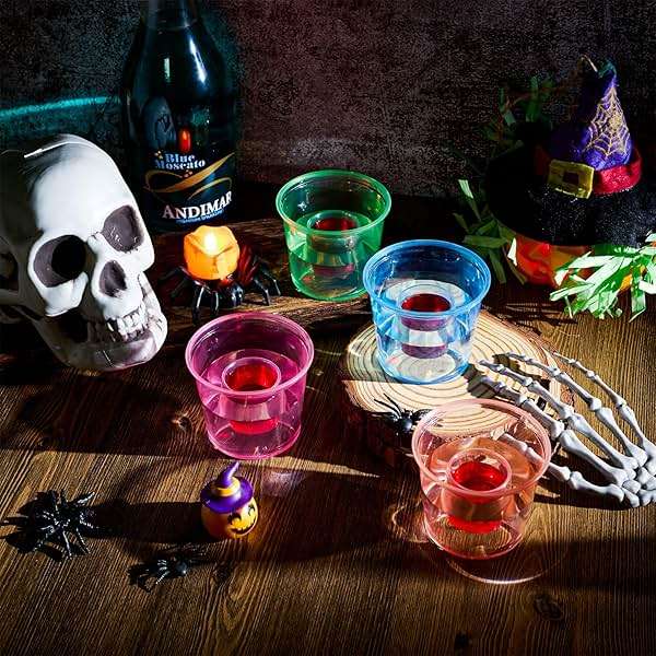 JOLLY CHEF 100 Disposable Bomber Cups Color Plastic Bomber Shot Glasses Highly Durable and Reusable Shot Cups Perfect for Shots for Wedding, Valentine's Day - Image 8
