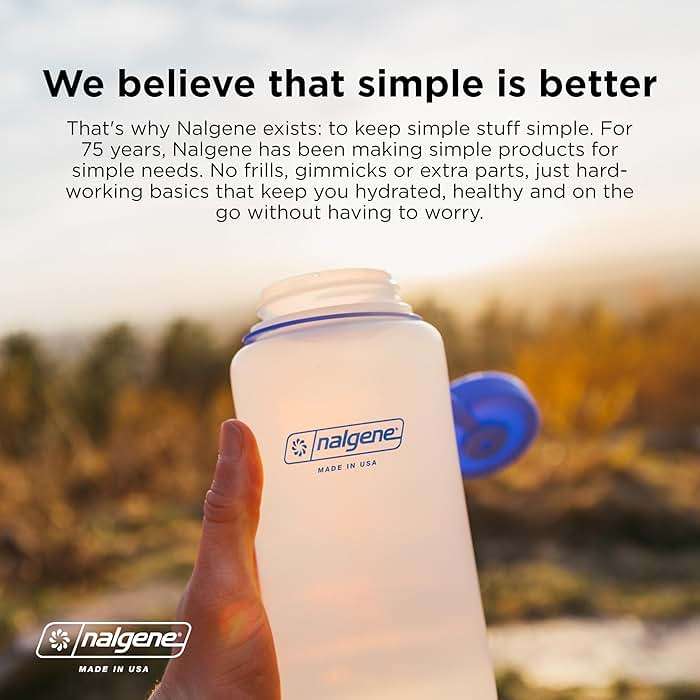 Nalgene 32 oz Narrow Mouth Water Bottle | BPA-Free, Durable & Leak Proof, Lghtweght Bottle for Hkng, Gym & Travel, Eggplant - Image 5