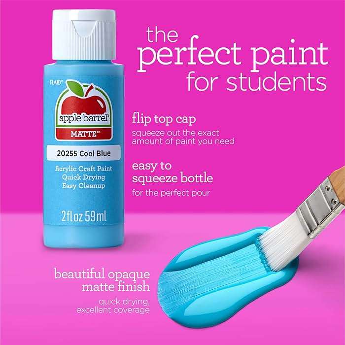Apple Barrel Art Lessons Paint and Brush Set, 34 pc Kit Including 23 2 fl oz Apple Barrel Acrylic Paint Colors, 1 2 fl oz bottle of Mod Podge Matte, 10 FolkArt Brushes, 6 Video Lessons And More - Image 8