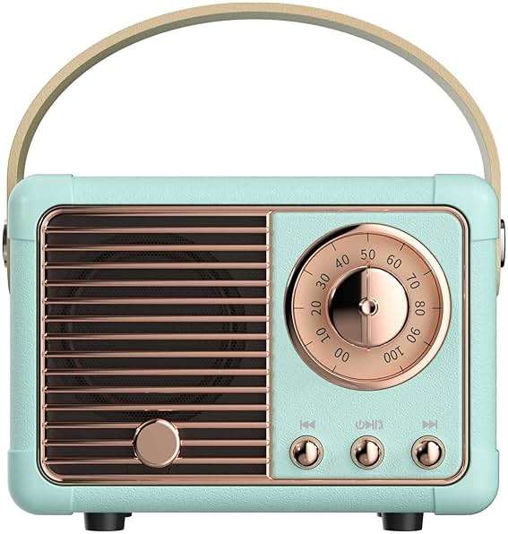 Dosmix Retro Bluetooth Speaker, Vintage Decor, Small Wireless Bluetooth Speaker, Cute Old Fashion Style for Kitchen Desk Bedroom Office Party Outdoor,Birthday Gifts for Women Teenage - Image 1