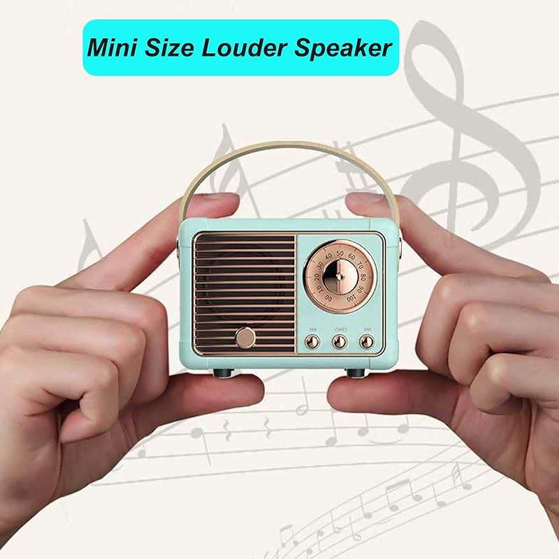 Dosmix Retro Bluetooth Speaker, Vintage Decor, Small Wireless Bluetooth Speaker, Cute Old Fashion Style for Kitchen Desk Bedroom Office Party Outdoor,Birthday Gifts for Women Teenage - Image 2