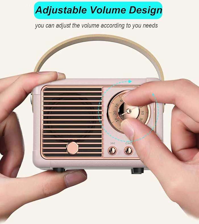 Dosmix Retro Bluetooth Speaker, Vintage Decor, Small Wireless Bluetooth Speaker, Cute Old Fashion Style for Kitchen Desk Bedroom Office Party Outdoor,Birthday Gifts for Women Teenage - Image 5