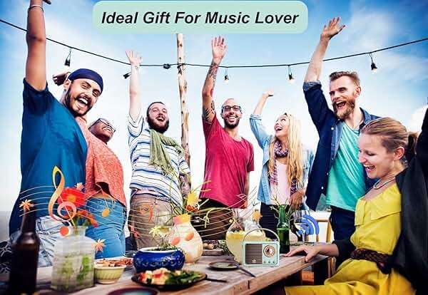 Dosmix Retro Bluetooth Speaker, Vintage Decor, Small Wireless Bluetooth Speaker, Cute Old Fashion Style for Kitchen Desk Bedroom Office Party Outdoor,Birthday Gifts for Women Teenage - Image 8