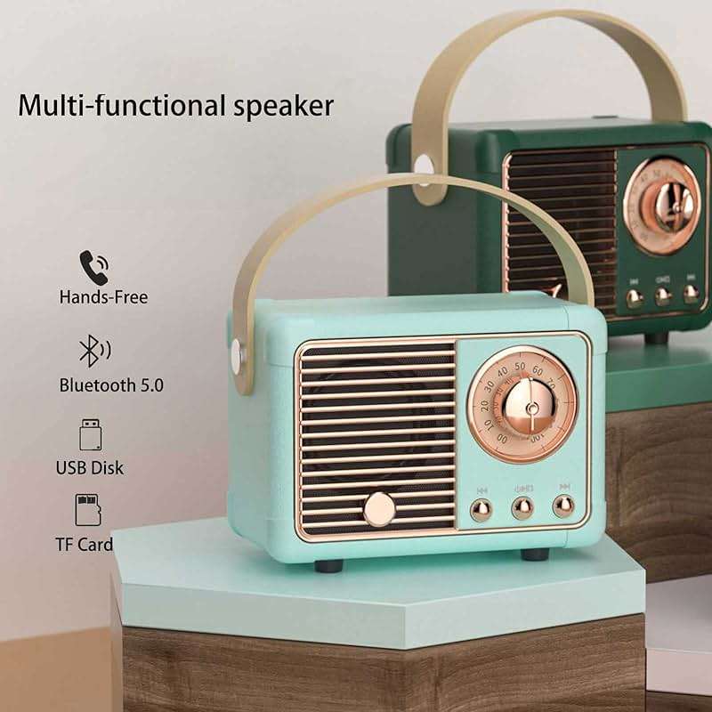 Dosmix Retro Bluetooth Speaker, Vintage Decor, Small Wireless Bluetooth Speaker, Cute Old Fashion Style for Kitchen Desk Bedroom Office Party Outdoor,Birthday Gifts for Women Teenage - Image 9