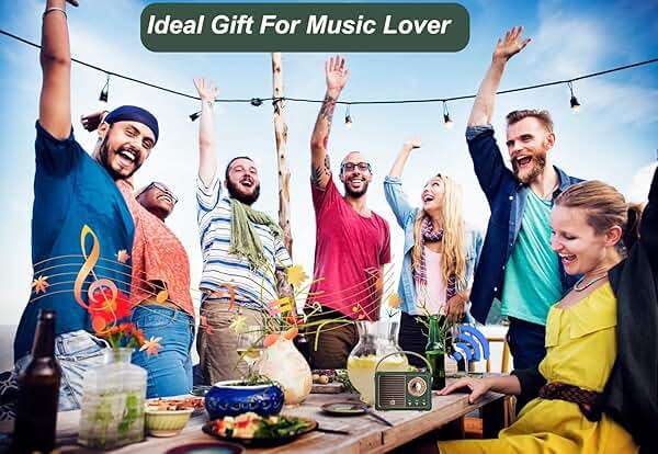 Dosmix Retro Bluetooth Speaker, Vintage Decor Mini Wireless Speaker, Cute Portable Small Speaker for Bedroom Desk Kitchen Office, Old Fashion Style Room Decor Speaker, Gift for Women Men Girls(Green) - Image 6