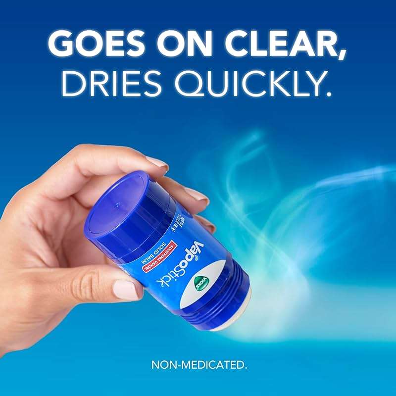 Vicks VapoStick, Solid Balm, No Mess, Soothing Non-Medicated Vicks Vapors, Easy-To-Use No-Touch Applicator, Quick Dry, Lightweight Skin Feel, 1.25oz x 2 - Image 4