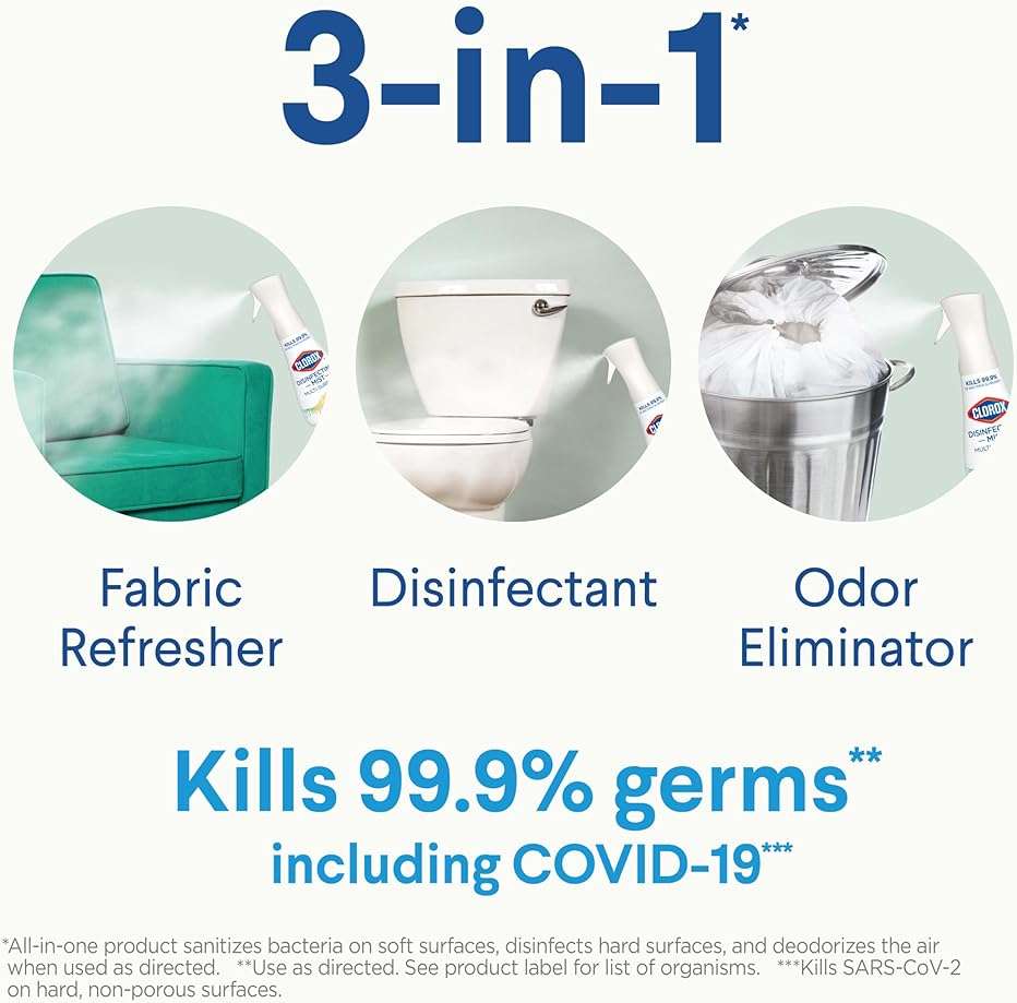 Clorox Disinfecting Mist, Lemon and Orange Blossom, 1 Spray and 1 Refill, 16 oz Each - Image 2