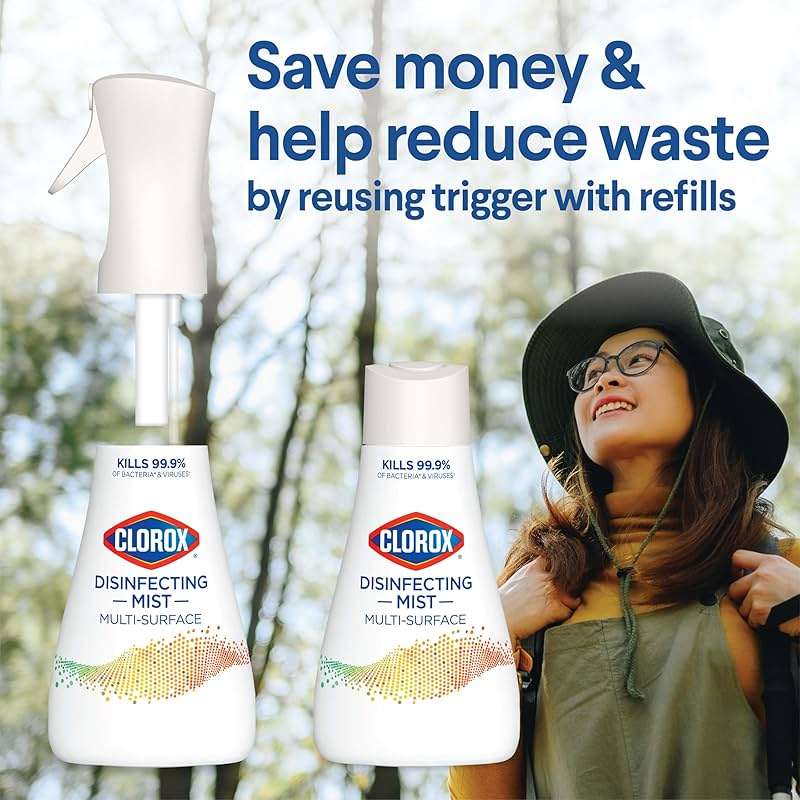 Clorox Disinfecting Mist, Lemon and Orange Blossom, 1 Spray and 1 Refill, 16 oz Each - Image 8