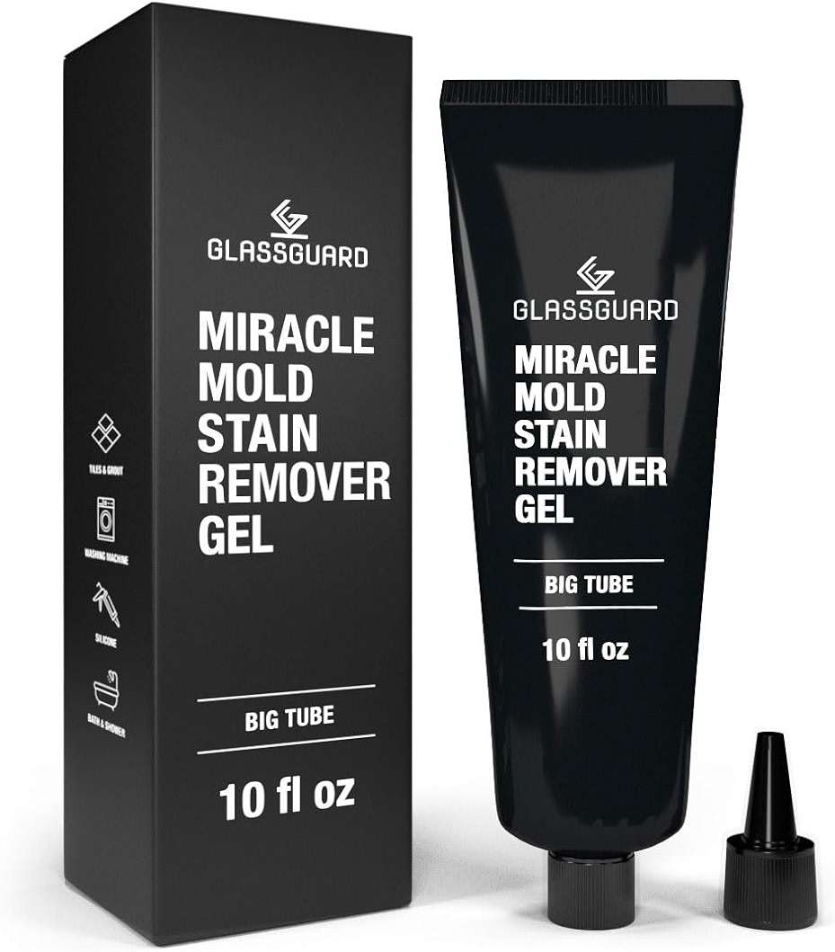 GlassGuard Miracle Mold Stain Remover Stain Gel – Heavy Duty Cleaning Gel for Grouts, Ceramic, Glass, Silicone, Caulk & More – Washing Machine Cleaner Front Loader (300 ml / 10 oz) - Image 1