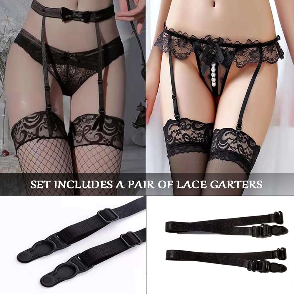 Lace Wedding Garter Bridal Lace Bowknot Garter Ribbon Belt Leg Ring for Women Girls Favor - Image 7
