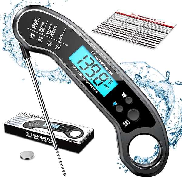 Meat Thermometer Digital, Instant Read Meat ThermometerI for Grill and Cooking, Waterproof Food Thermometer for Kitchen and Outside, BBQ, Turkey, Candy, Liquids, Beef - Image 1