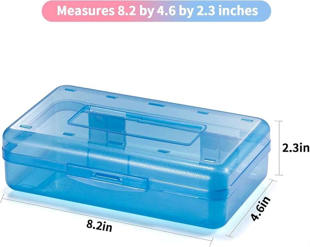 Sooez Pencil Box, Pencil Case, Crayon Box, Large Pencil Box Clear, Plastic Hard Marker Sticker Box, School Box for Boys Girls, Pen Holder Stationery Storage organizer, Homeschool Teacher Supplies - Image 2
