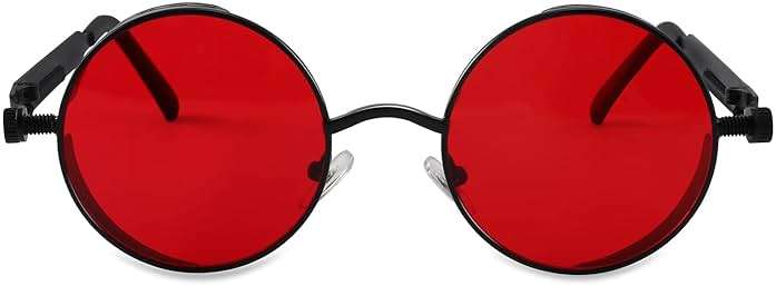 FEISEDY Retro Gothic Steampunk Sunglasses Round Metal Frame Punk Circle Inspired Shade Men B1857 - Image 4