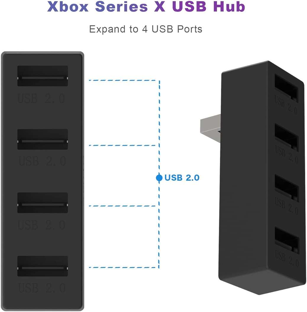 JZW-Shop 4 Ports USB Hub 2.0 for Xbox Series X, High Speed USB Hub Splitter Expansion Adapter Compatible with Xbox Series - Image 3